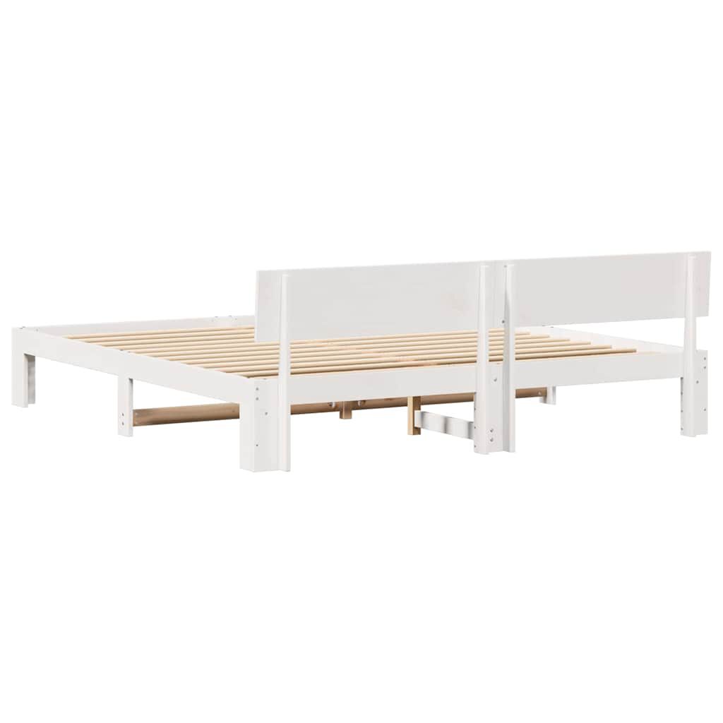 vidaXL Σκελετός Κρεβατιού Λευκό 180 x 200 cm Μασίφ ξύλο πεύκου