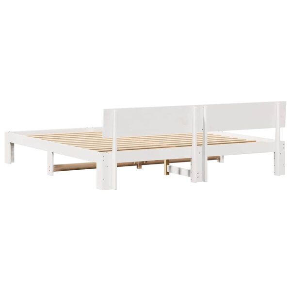 vidaXL Σκελετός Κρεβατιού Λευκό 180 x 200 cm Μασίφ ξύλο πεύκου