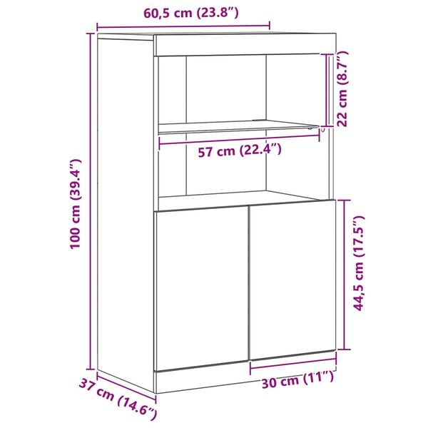 vidaXL Πλαϊνό γραφείο Καφέ 60 x 37 x 100 εκ. Επεξεργασμένο ξύλο