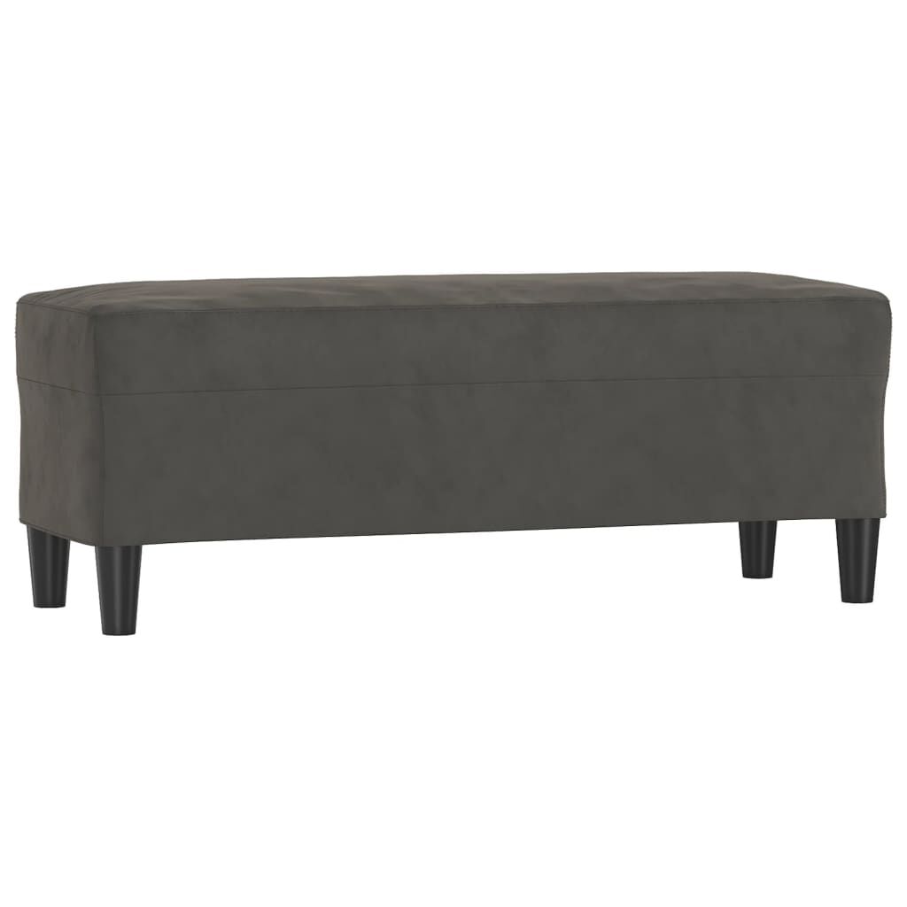 vidaXL Πάγκος Σκούρο Γκρι 100x35x41 εκ. Βελούδινος