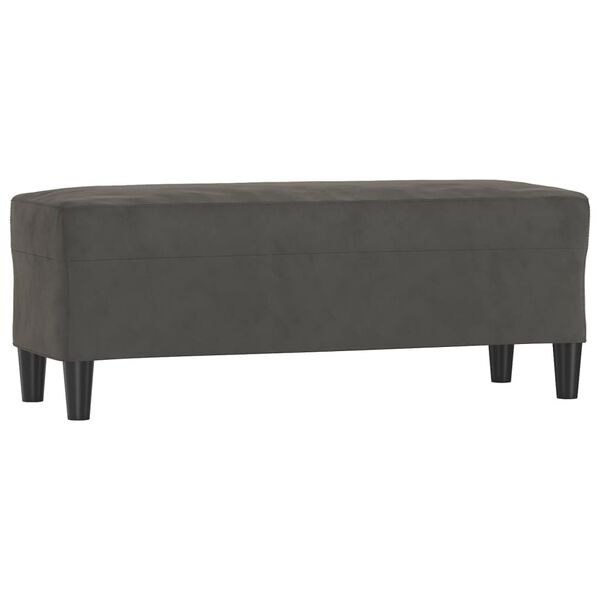 vidaXL Πάγκος Σκούρο Γκρι 100x35x41 εκ. Βελούδινος