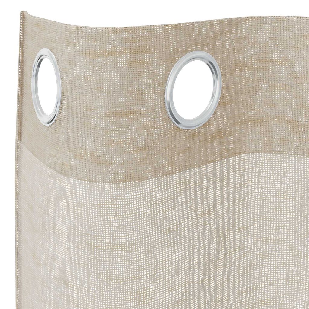vidaXL Κουρτίνες με κουρτίνες 2 pcs Άμμος 140 x 245 εκ. Πολυεστέρας