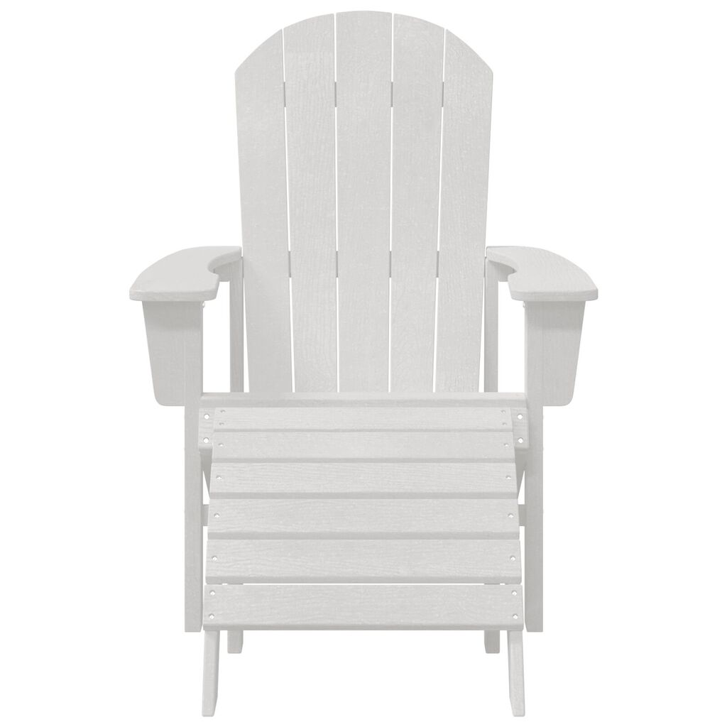 vidaXL Καρέκλα Adirondack με Υποπόδιο Λευκή HDPE