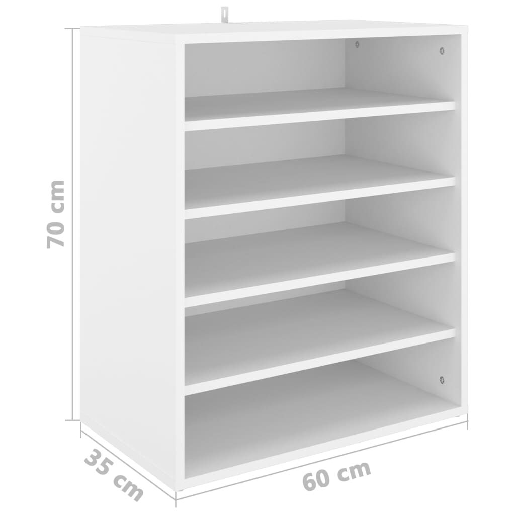 vidaXL Παπουτσοθήκη Λευκή 60 x 35 x 70 εκ. από Επεξ. Ξύλο