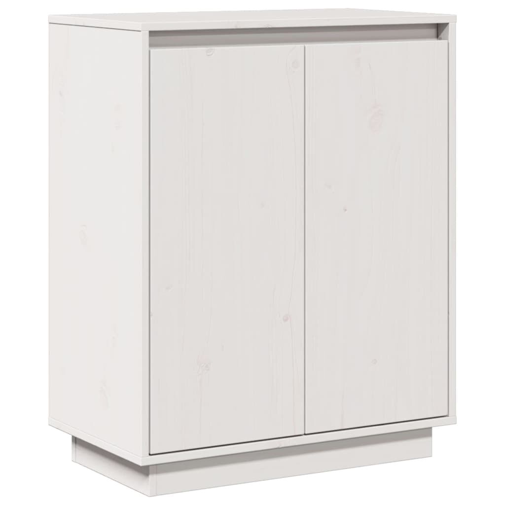 vidaXL Ντουλάπι Λευκό 60 x 34 x 75 εκ. από Μασίφ Ξύλο Πεύκου