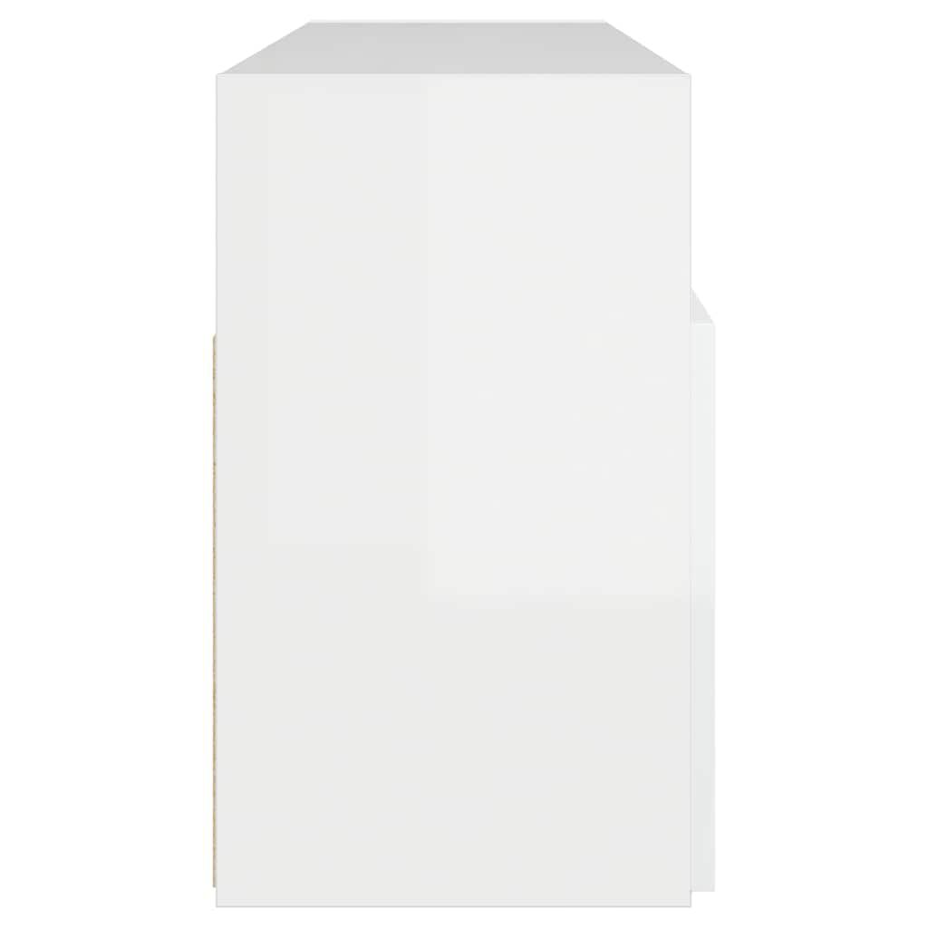 vidaXL Έπιπλο Τηλεόρασης με LED Γυαλιστερό Λευκό 120x30x50 εκ.