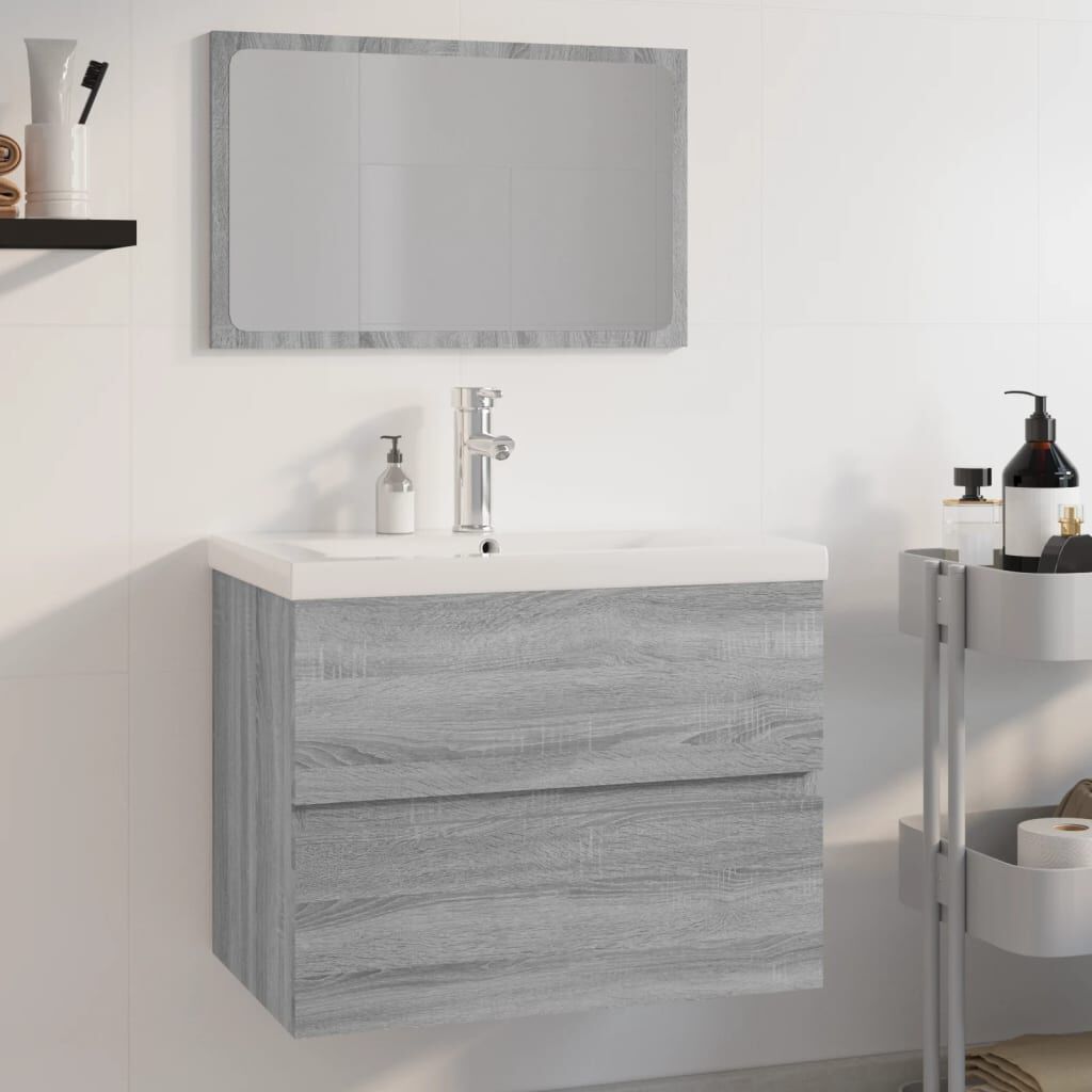 vidaXL Σετ Επίπλων Μπάνιου Γκρι Sonoma Επεξεργασμένο Ξύλο