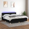 vidaXL &Kappa;&rho;&epsilon;&beta;ά&tau;&iota; Boxspring &mu;&epsilon; &Sigma;&tau;&rho;ώ&mu;&alpha; & LED &Mu;&alpha;ύ&rho;&omicron; 180x200 &epsilon;&kappa;. &Upsilon;&phi;&alpha;&sigma;&mu;ά&tau;&iota;&nu;&omicron;