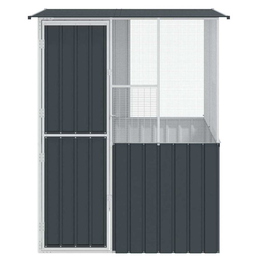 vidaXL Κλουβί Πουλιών με αποθήκευση Ανθρακί 154 x 154 x 200 εκ.