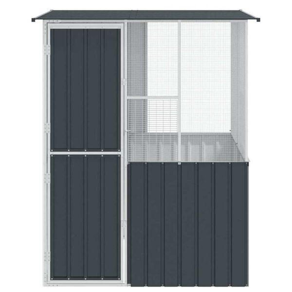 vidaXL Κλουβί Πουλιών με αποθήκευση Ανθρακί 154 x 154 x 200 εκ.