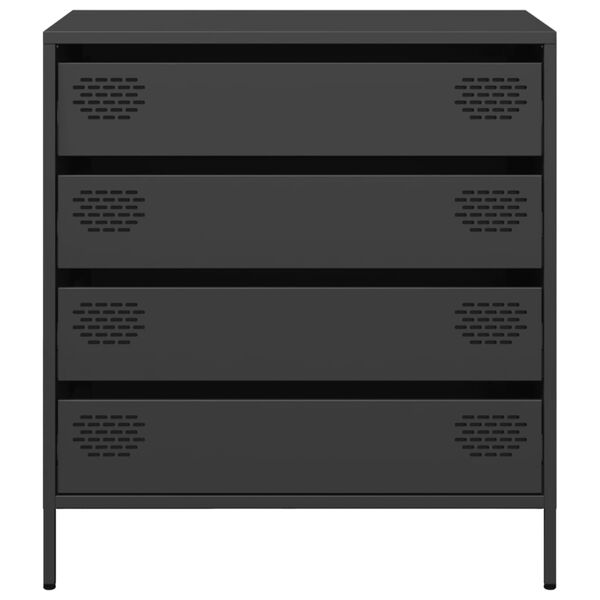 vidaXL Ντουλάπι Μαύρο 68x39x73,5 εκ. από Χάλυβα Ψυχρής Έλασης