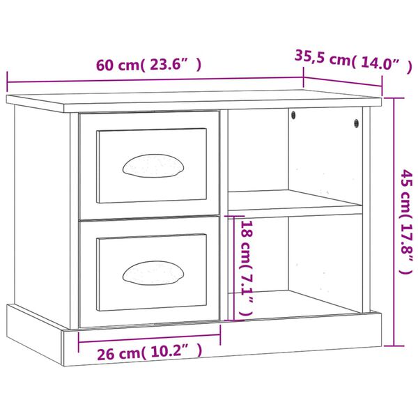 vidaXL Κομοδίνο Sonoma Δρυς 60x35,5x45 εκ.