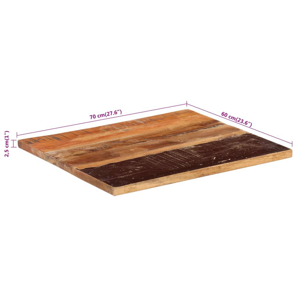 vidaXL Επιφάνεια Τραπεζιού Ορθογώνια 60x70 εκ 25-27 χιλ Ανακυκλ. Ξύλο