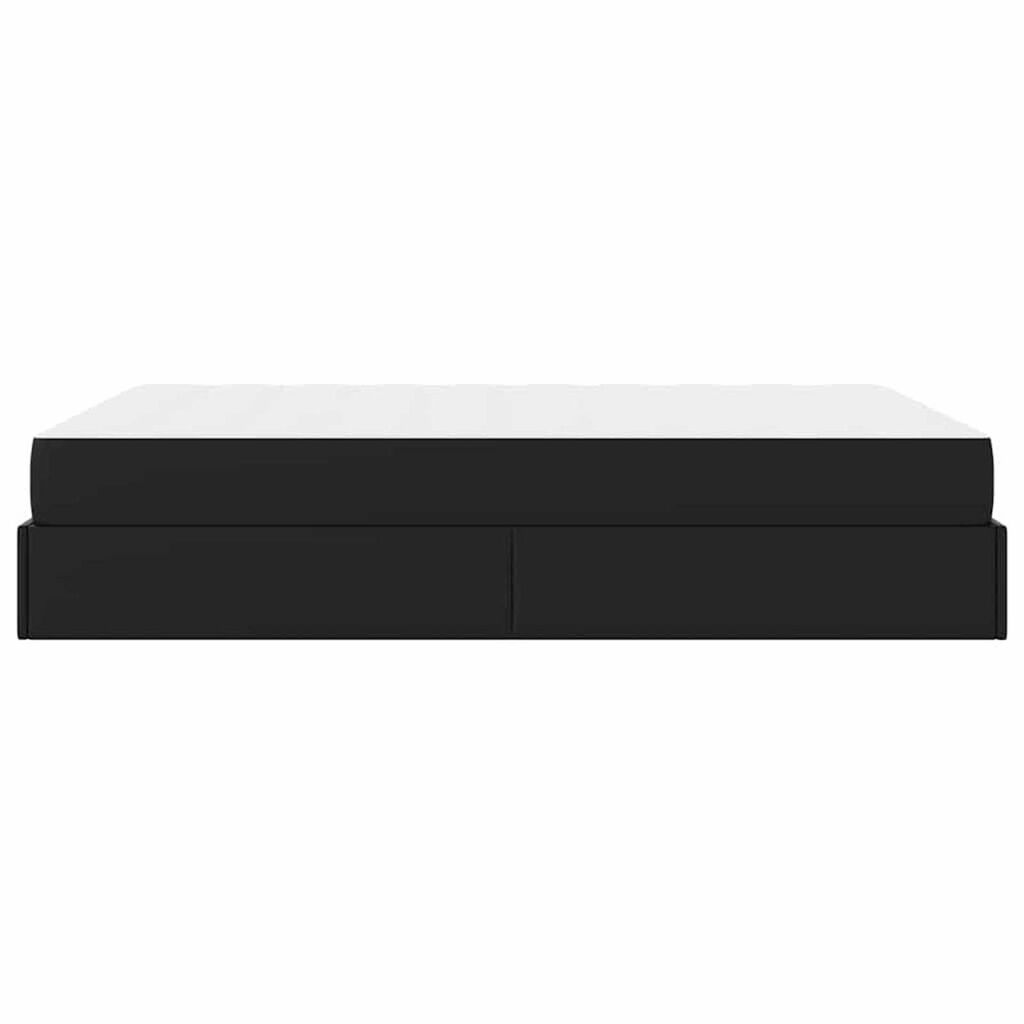 vidaXL Σκελετός κρεβατιού με στρώμα Μαύρο 140 x 200 cm Τεχνητό δέρμα