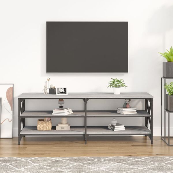 vidaXL Έπιπλο Τηλεόρασης Γκρι Sonoma 140x40x50 εκ. από Επεξεργ. Ξύλο