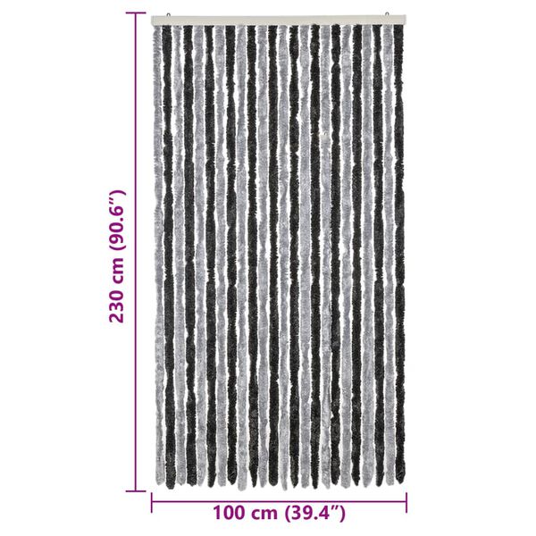 vidaXL Σήτα Εντόμων Γκρι & Μαύρη 100 x 230 εκ. από Σενίλ