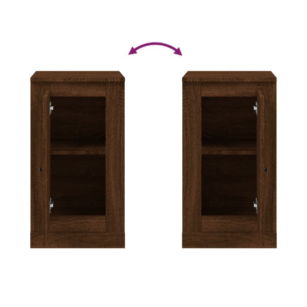 vidaXL Ντουλάπια 2 τεμ. Καφέ Δρυς 37,5x35,5x67,5 εκ Επεξεργ. Ξύλο