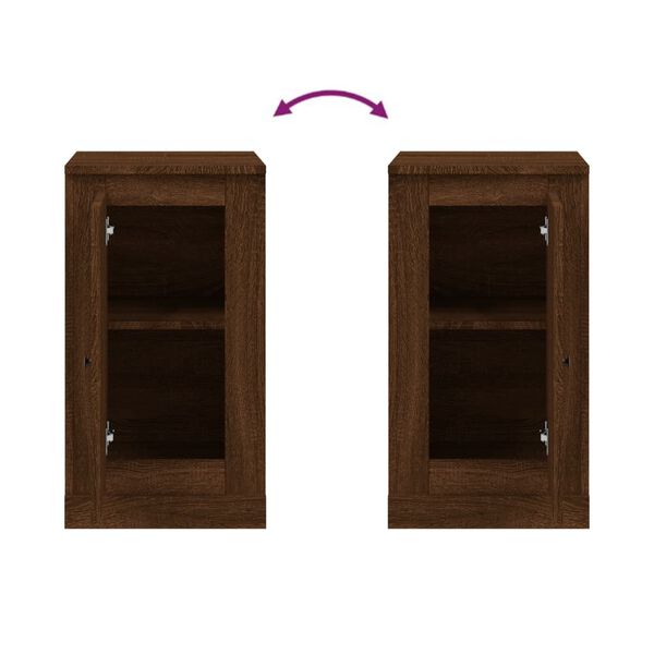 vidaXL Ντουλάπια 2 τεμ. Καφέ Δρυς 37,5x35,5x67,5 εκ Επεξεργ. Ξύλο