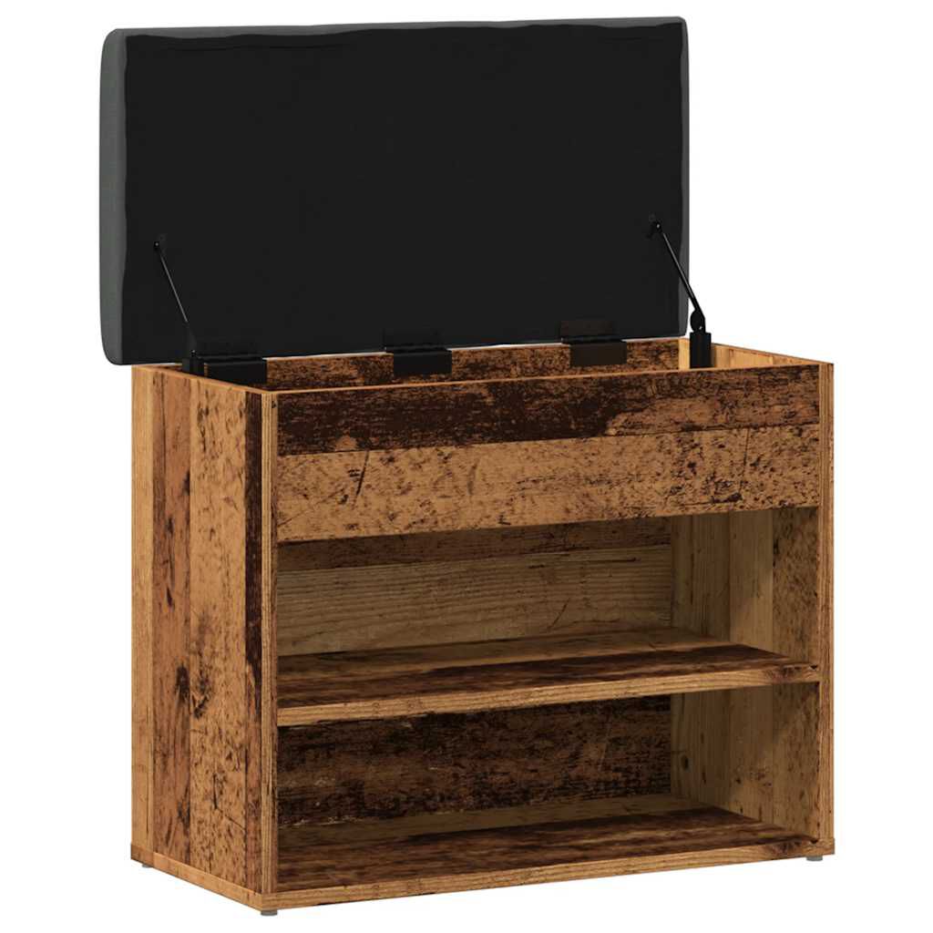 Πάγκος παπουτσιών vidaXL Παλιό ξύλο 62x32x50 cm Κατασκευασμένο ξύλο