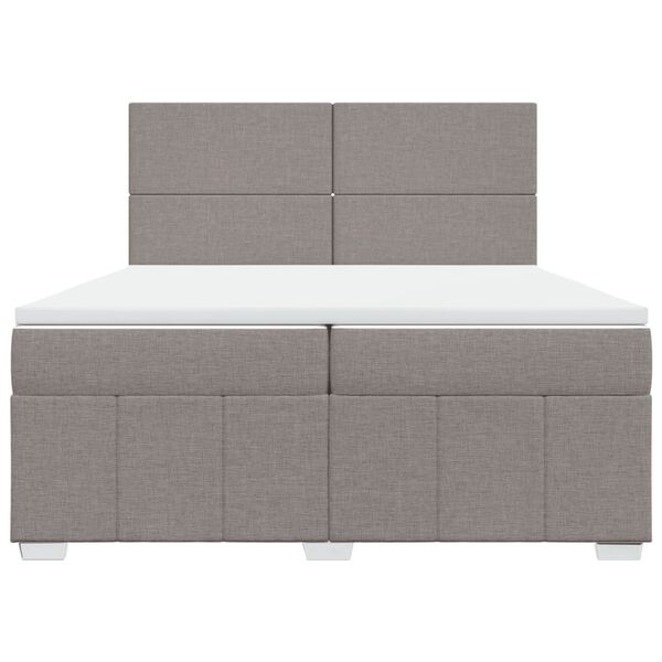 vidaXL &Kappa;&rho;&epsilon;&beta;ά&tau;&iota; Boxspring &mu;&epsilon; &Sigma;&tau;&rho;ώ&mu;&alpha; Taupe 200x200 &epsilon;&kappa;. &Upsilon;&phi;&alpha;&sigma;&mu;ά&tau;&iota;&nu;&omicron;