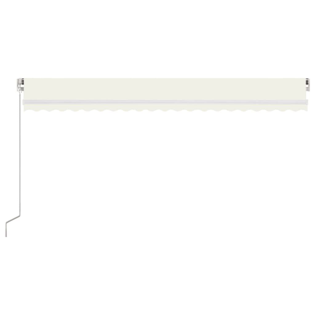 vidaXL Τέντα Συρόμενη Χειροκίνητη με LED Κρεμ 500 x 350 εκ.