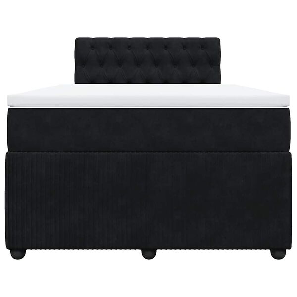 vidaXL Κρεβάτι Boxspring με Στρώμα Μαύρο 120 x 200 εκ. Βελούδινο