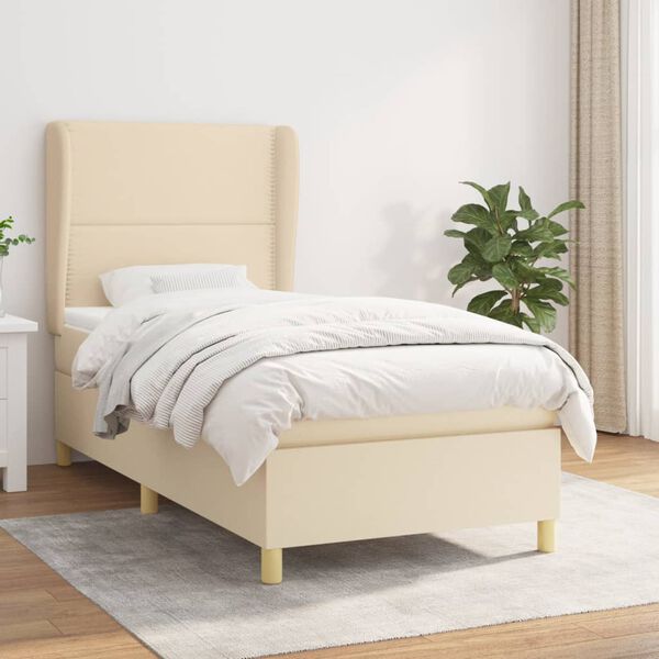 vidaXL &Kappa;&rho;&epsilon;&beta;ά&tau;&iota; Boxspring &mu;&epsilon; &Sigma;&tau;&rho;ώ&mu;&alpha; &Kappa;&rho;&epsilon;&mu; 90x200 &epsilon;&kappa;.&Upsilon;&phi;&alpha;&sigma;&mu;ά&tau;&iota;&nu;&omicron;