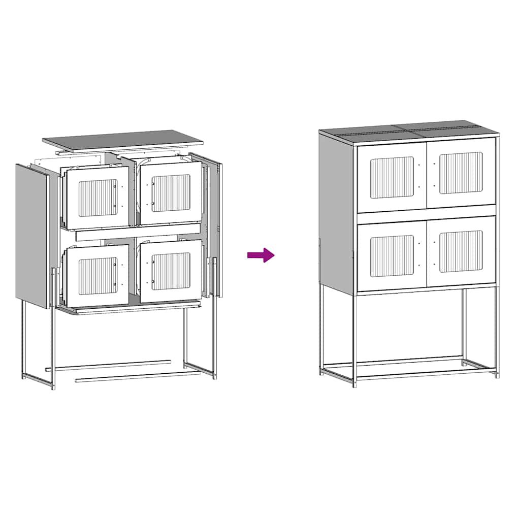 vidaXL Highboard Μαύρο 68x39x107 cm Ατσάλι