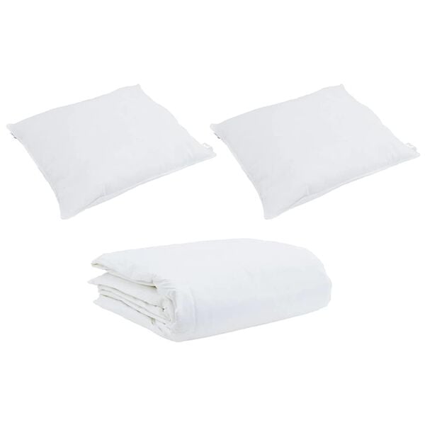 vidaXL Σετ Παπλωμάτων με μαξιλάρι 3 pcs Λευκό Βαμβάκι