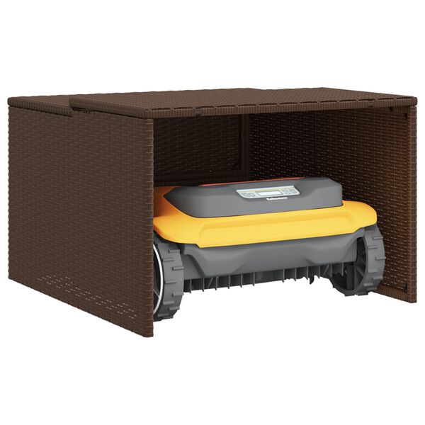 vidaXL Σκέπαστρο για Χλοοκοπτ. Ρομπότ Καφέ 86x90x52/57 εκ. Συνθ. Ρατάν