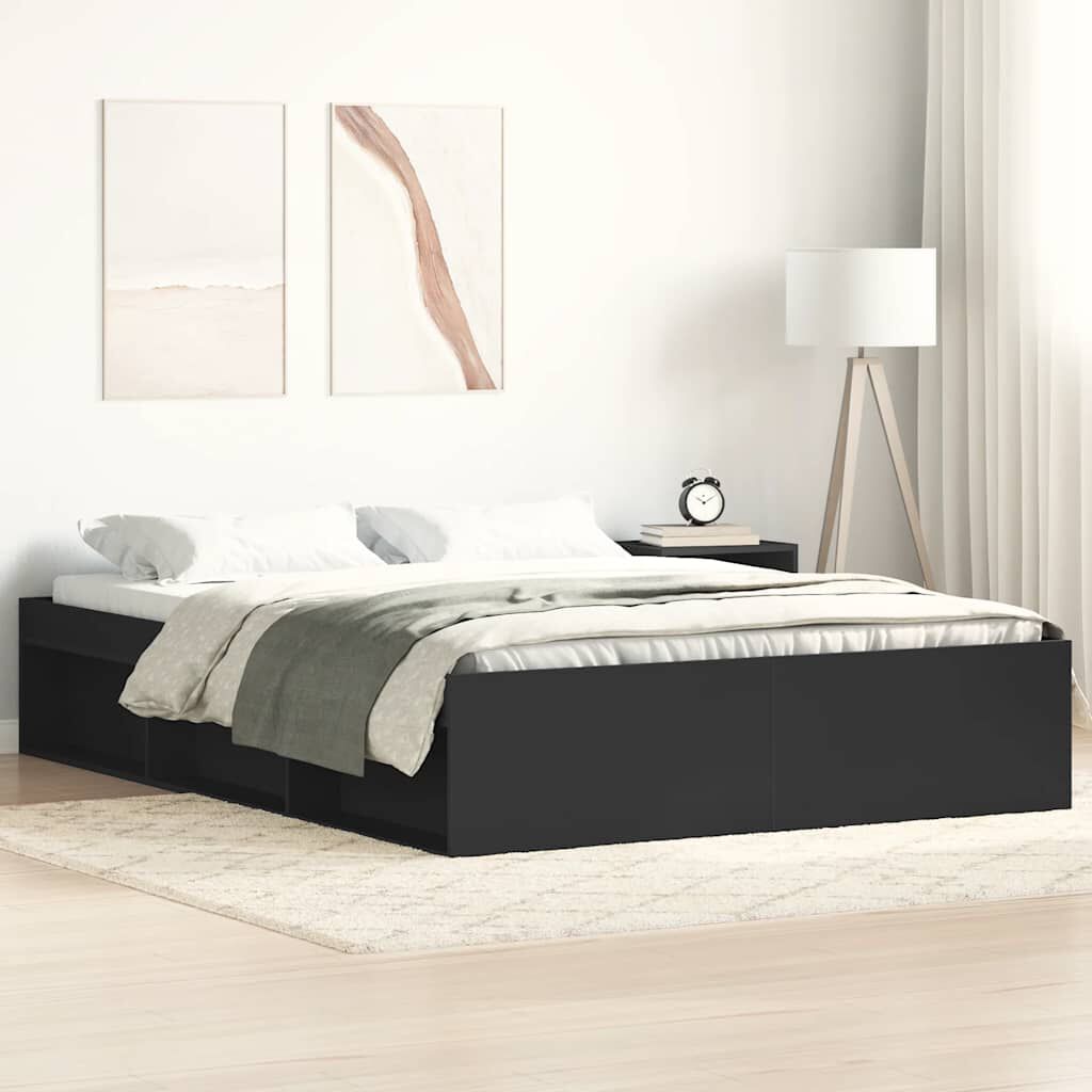 vidaXL Πλαίσιο Κρεβατιού Μαύρο 140 x 200 εκ.
