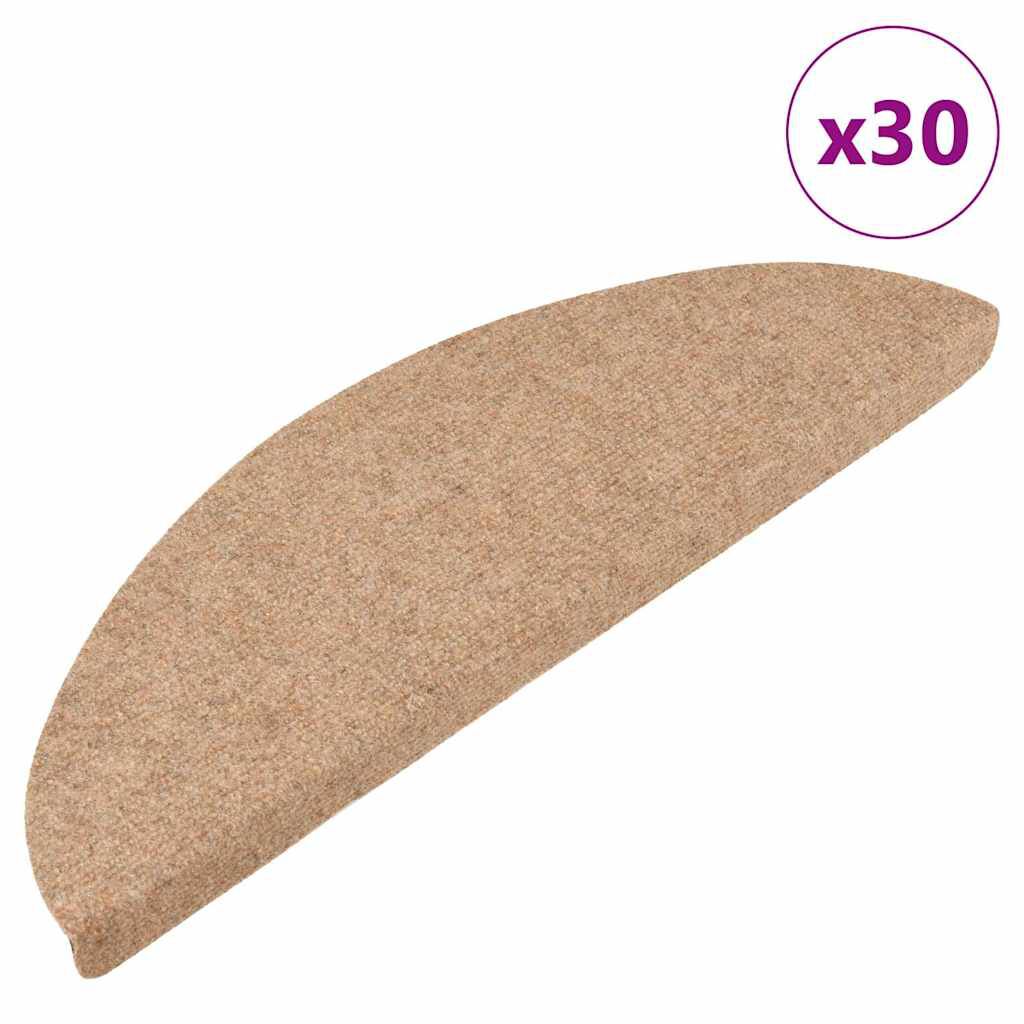 vidaXL Πατάκια Σκάλας Αυτοκόλλητα 30 τεμ. Μπεζ 56 x 17 x 3 εκ.
