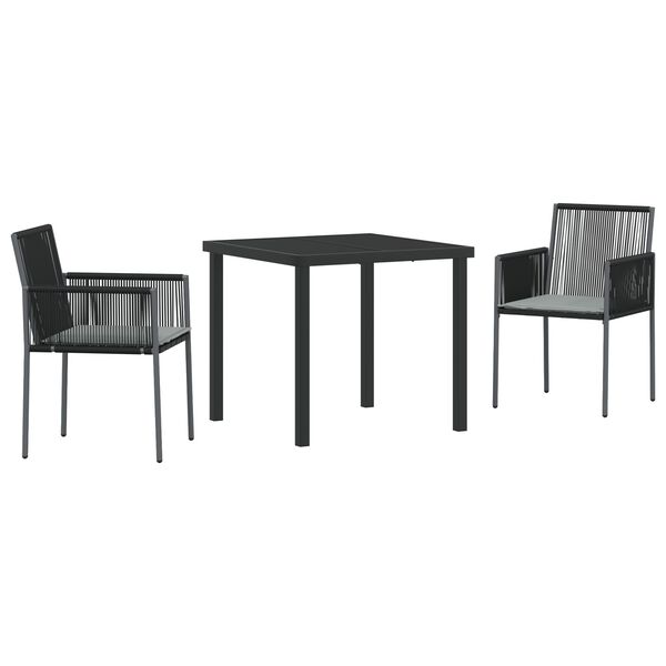 vidaXL Σέτ φαγητού για κήπο 5 pcs Μαύρο Πολυ ράταν