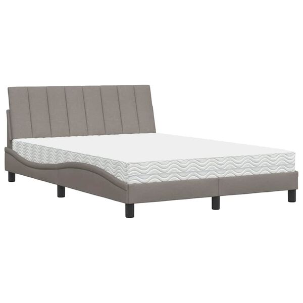 vidaXL Κρεβάτι Taupe 140x190 εκ. Υφασμάτινο