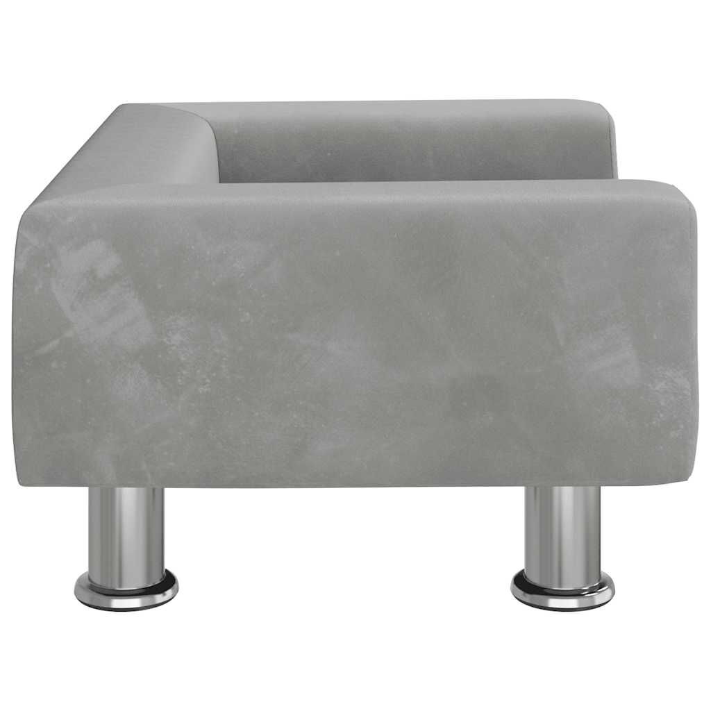 vidaXL Κρεβάτι Σκύλου Ανοιχτό Γκρι 50 x 40 x 26,5 εκ. Βελούδινο