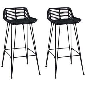 vidaXL &Mu;&pi;&alpha;&rho; &sigma;&kappa;&alpha;&mu;&pi;ό 2 pcs &Mu;&alpha;ύ&rho;&omicron; 44 x 46 x 91 &epsilon;&kappa;. &Rho;ά&tau;&tau;&alpha;&nu; &kappa;&alpha;&iota; &Chi;ά&lambda;&upsilon;&beta;&alpha;&sigmaf;