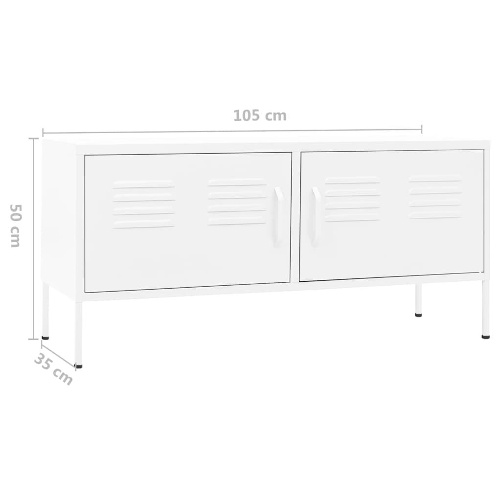 vidaXL Έπιπλο Τηλεόρασης Λευκό 105x35x50 εκ. από Ατσάλι