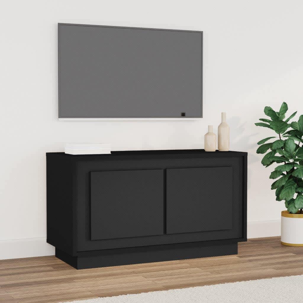 vidaXL Έπιπλο Τηλεόρασης Μαύρο 80 x 35 x 45 εκ. από Επεξεργασμένο Ξύλο
