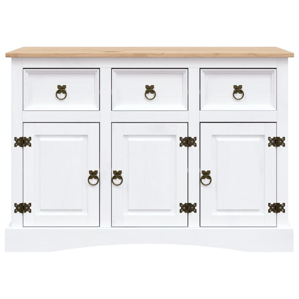 vidaXL Μπουφές Μεξικ. Στιλ Corona Λευκό 132x43x78 εκ. Ξύλο Πεύκου