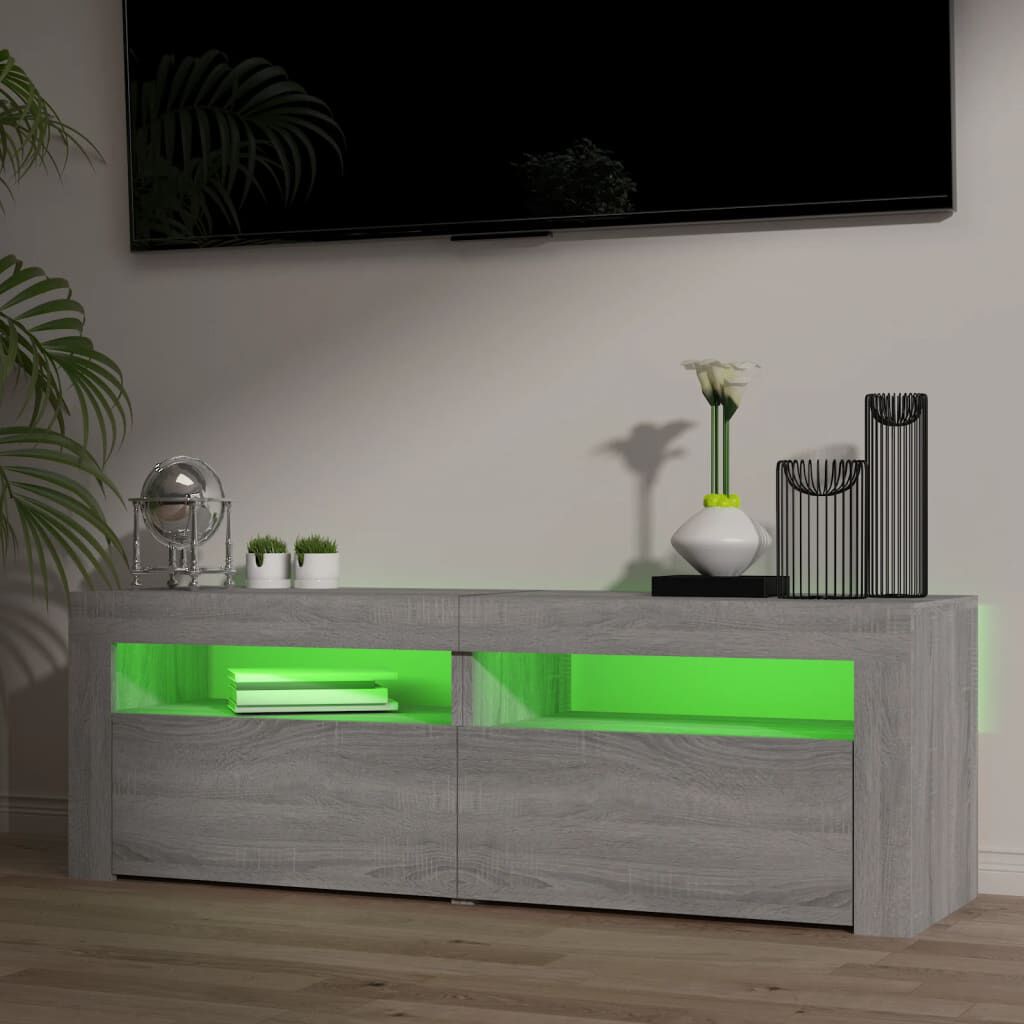 vidaXL Έπιπλο Τηλεόρασης με LED Γκρι Sonoma 120x35x40 εκ.