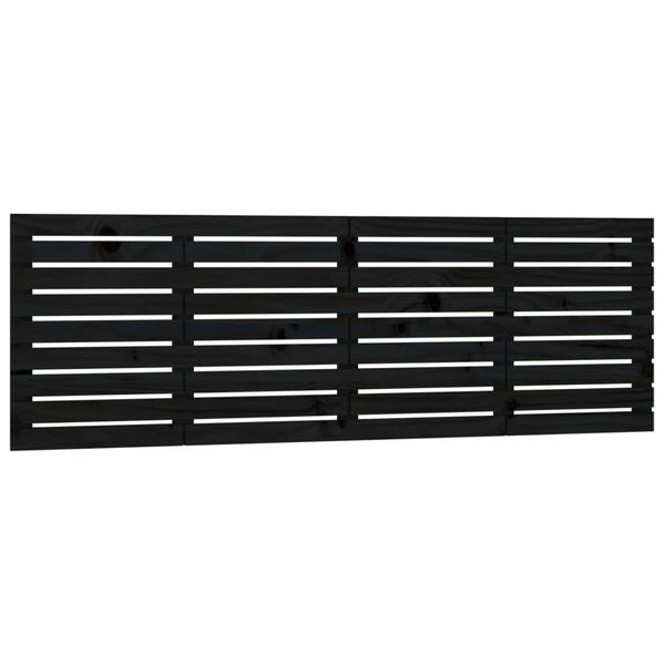 vidaXL Κεφαλάρι Τοίχου Μαύρο 166x3x63 εκ. από Μασίφ Ξύλο Πεύκου