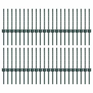 vidaXL Πό posts φράχτη 44 pcs Πράσινο 80 cm Ατσάλι