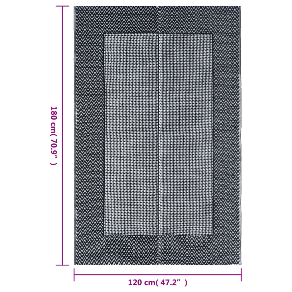 vidaXL Χαλί εξωτερικού χώρου ARAKIL γκρι 120x180 cm PP