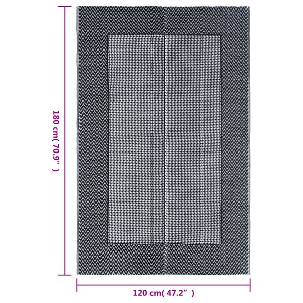 vidaXL Χαλί εξωτερικού χώρου ARAKIL γκρι 120x180 cm PP