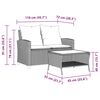 vidaXL Καναπές Κήπου Διθέσιος Μπεζ Συνθ. Ρατάν με Τραπέζι/Μαξιλάρια