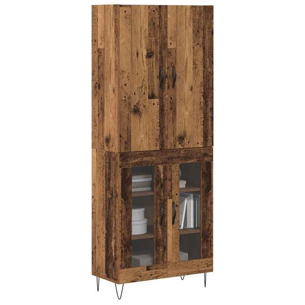vidaXL Highboard 2 pcs &Pi;&alpha;&lambda;&iota;ό &xi;ύ&lambda;&omicron; &Mu;&eta;&chi;&alpha;&nu;&iota;&kappa;ή &xi;&upsilon;&lambda;&epsilon;ί&alpha; &kappa;&alpha;&iota; &gamma;&upsilon;&alpha;&lambda;ί