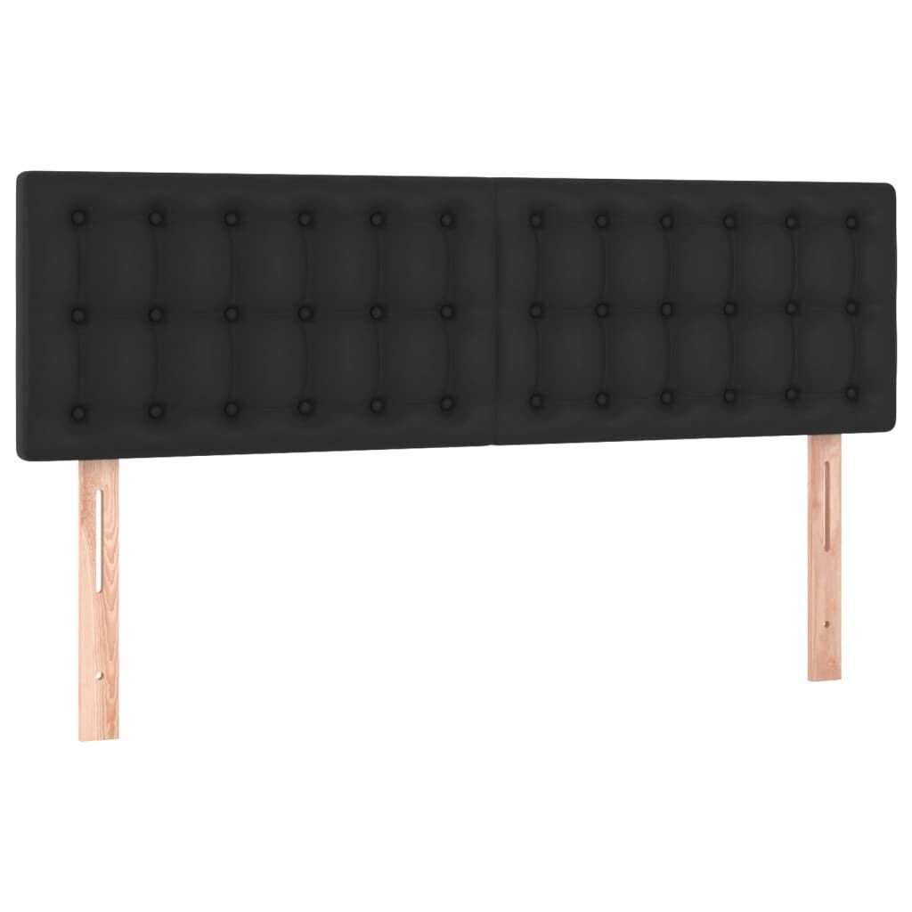 vidaXL Κρεβάτι Boxspring με Στρώμα & LED Μαύρο 140x200 εκ. Συνθ. Δέρμα