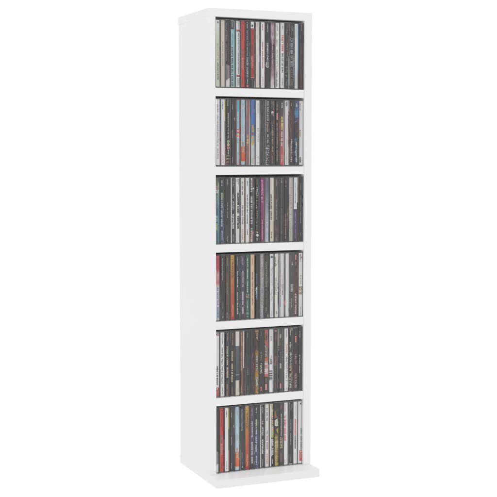 vidaXL Έπιπλο για CD Λευκό 21 x 20 x 88 εκ. από Επεξεργασμένο Ξύλο