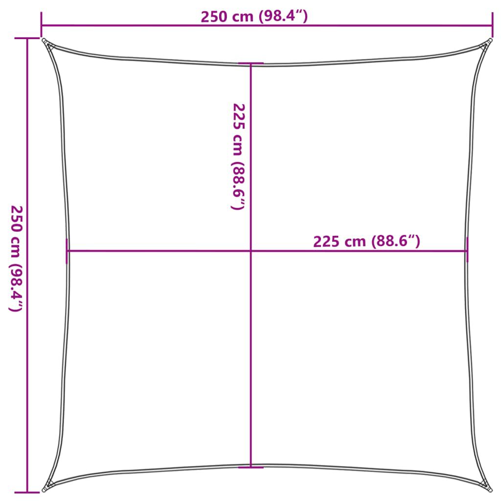vidaXL Πανί Σκίασης Μπεζ 2,5 x 2,5 μ. από HDPE 160 γρ./μ²