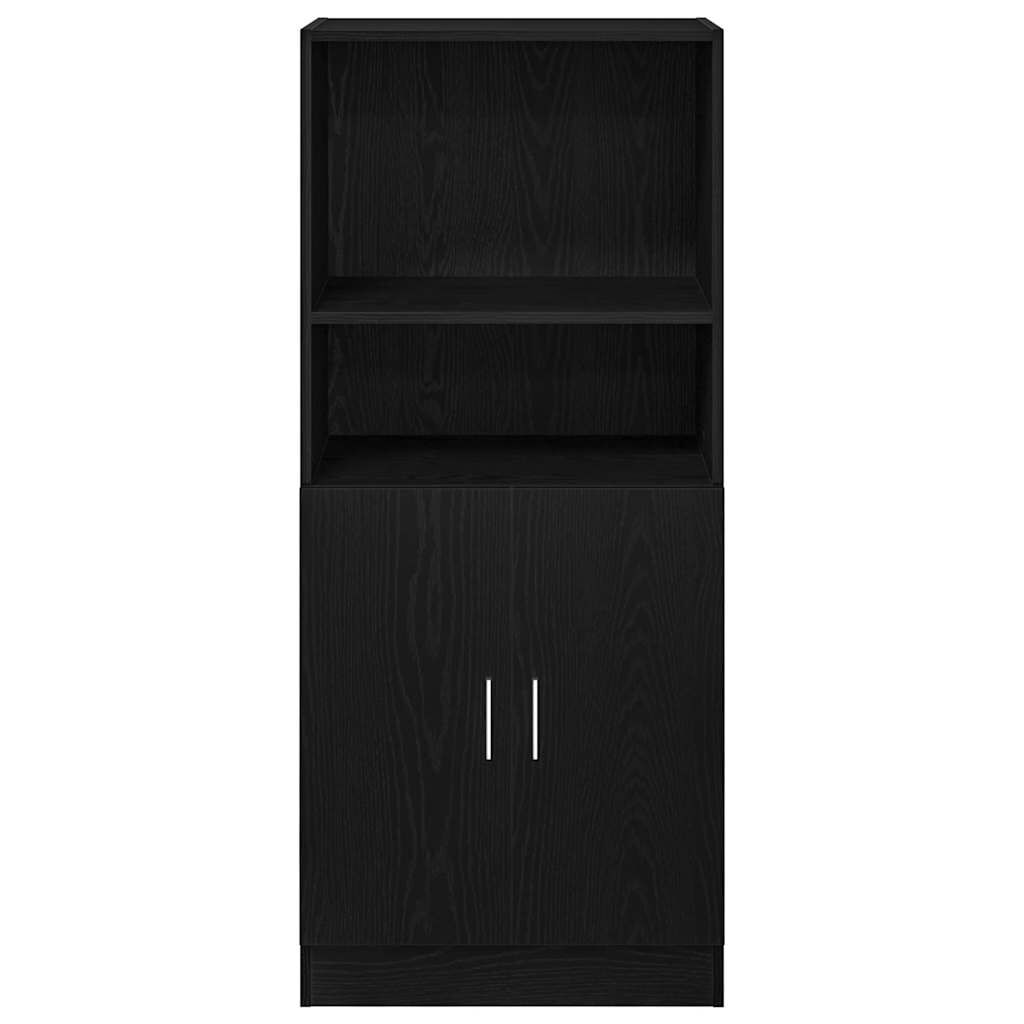vidaXL Στήλη Κουζίνας Μαύρη 57x41,5x131,5 εκ. από Επεξεργασμένο Ξύλο
